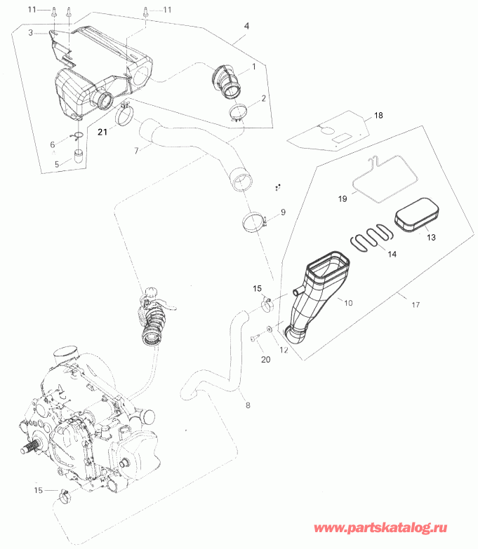 ATV BRP Rally 175, 2006  - Air Intake Silencer