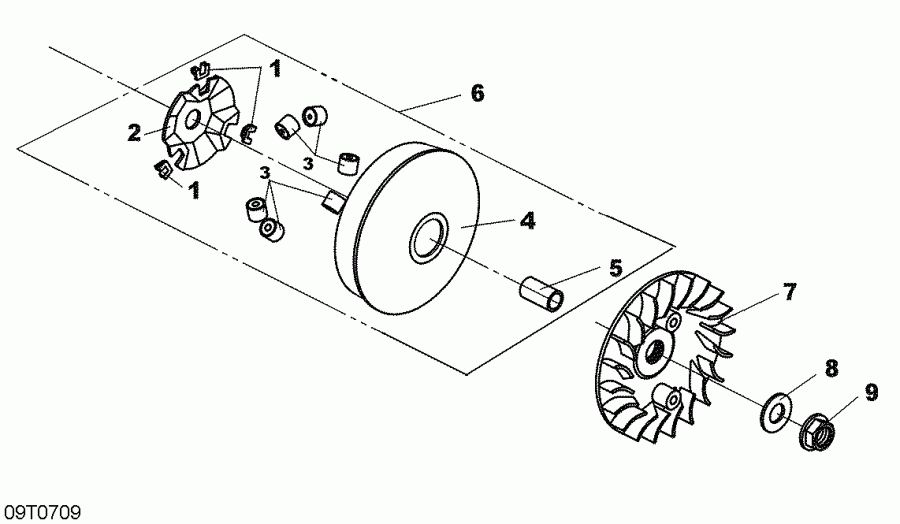   DS 250, CE, 2007 - Drive Pulley