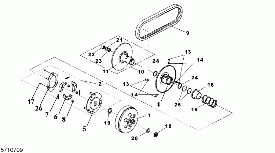 BRP  DS 250, CE, 2007 - Driven Pulley