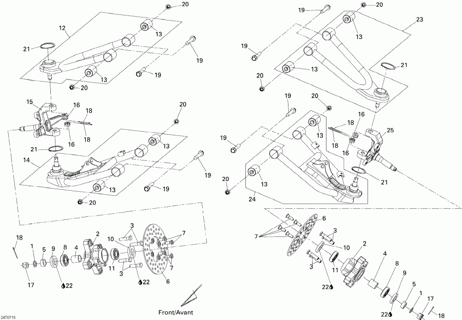 ����������  ������ DS 250 NA / Inter, 2007 - Front Suspension