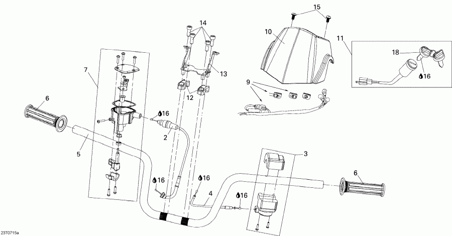 ���������� Bombardier DS 250 NA / Inter, 2007 ������ - Handlebar