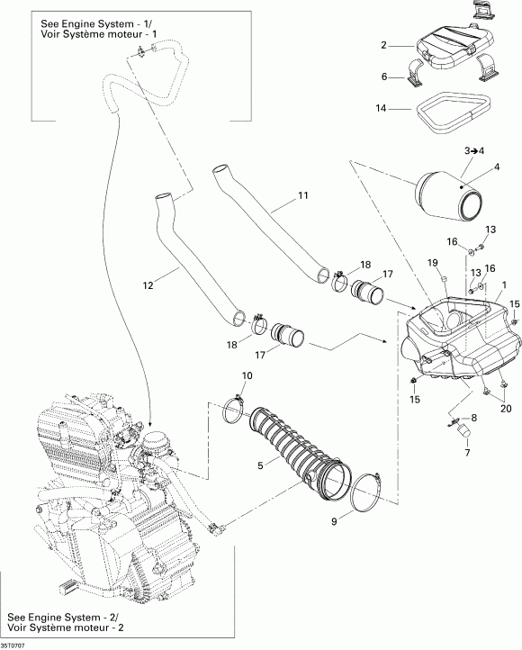   DS 650 X, 2007 - Air Intake
