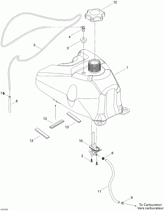  BRP DS 650 X, 2007 - Fuel System