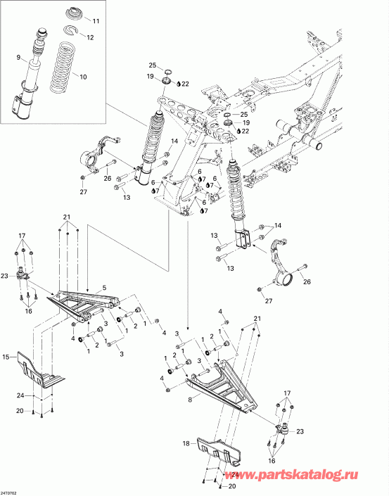 ATV  ������ Outlander 400 STD 4 X 4, 2007 - Front Suspension