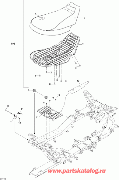 BRP модель Outlander 400 STD 4 X 4, 2007 - Seat Мотовездеход - Седло