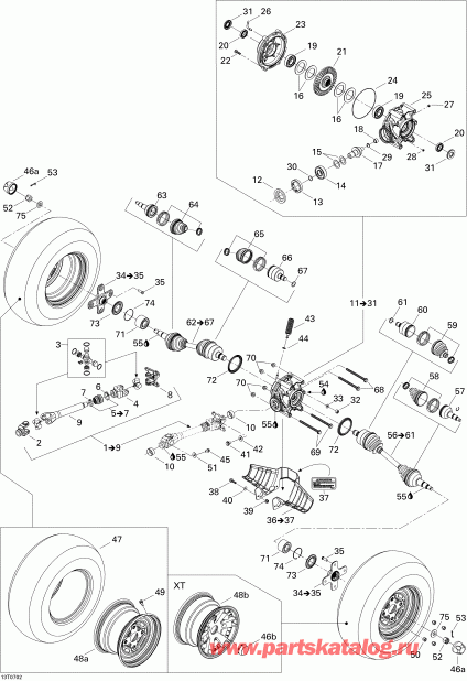   Outlander 400 XT 4 X 4, 2007 - Drive System, Rear Xt