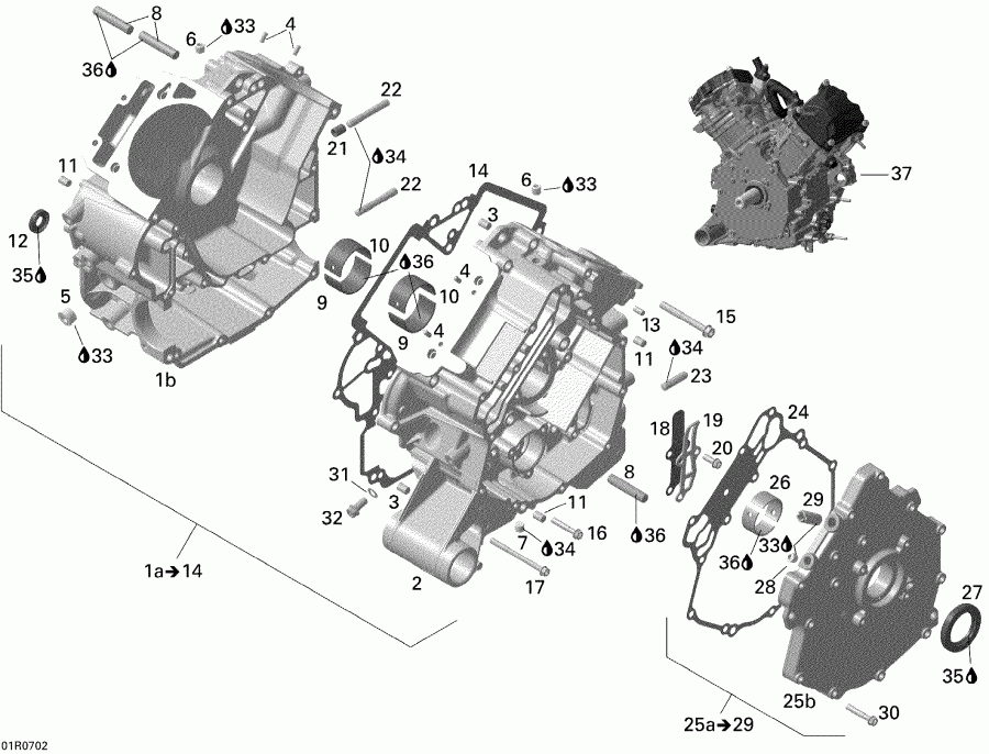  Bombardier Outlander 500 STD 4 X 4, 2007 - Crankcase