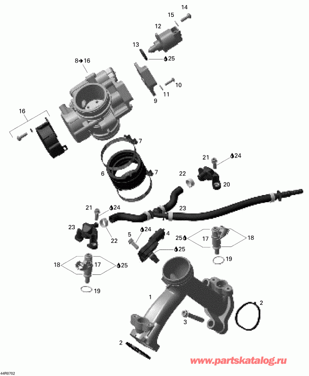 ATV Bombardier Outlander 500 STD 4 X 4, 2007 ������ - Intake Manifold And Throttle Body