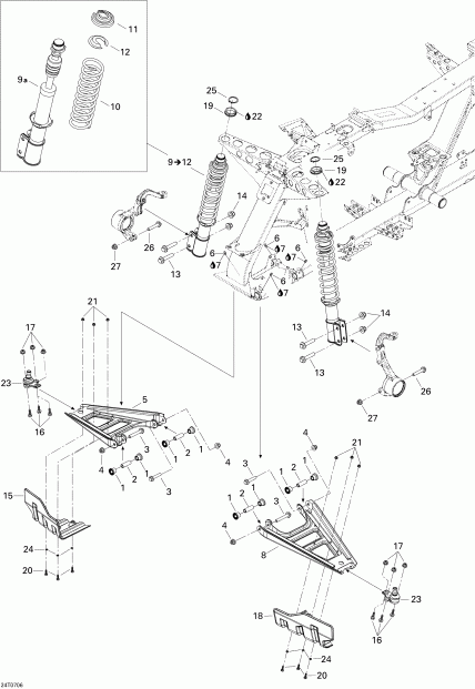  BRP Outlander 500 STD 4 X 4, 2007 - Front Suspension Std