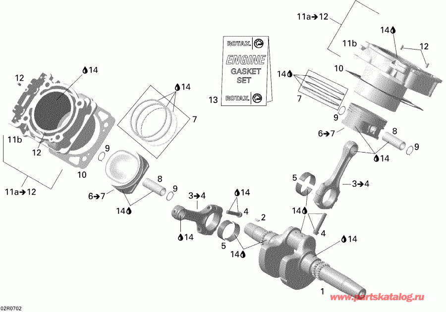 ATV   Outlander 500 XT 4 X 4, 2007 - Crankshaft, Piston And Cylinder