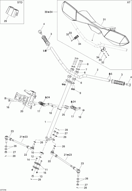  Bombardier Outlander 500 XT 4 X 4, 2007 - Steering System Xt