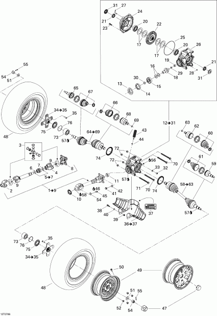 Outlander 500 XT 4 X 4, 2007 - Drive System, Rear Xt