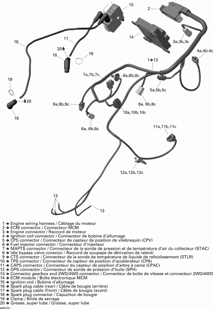   Outlander 500 XT 4 X 4, 2007  - Engine Harness