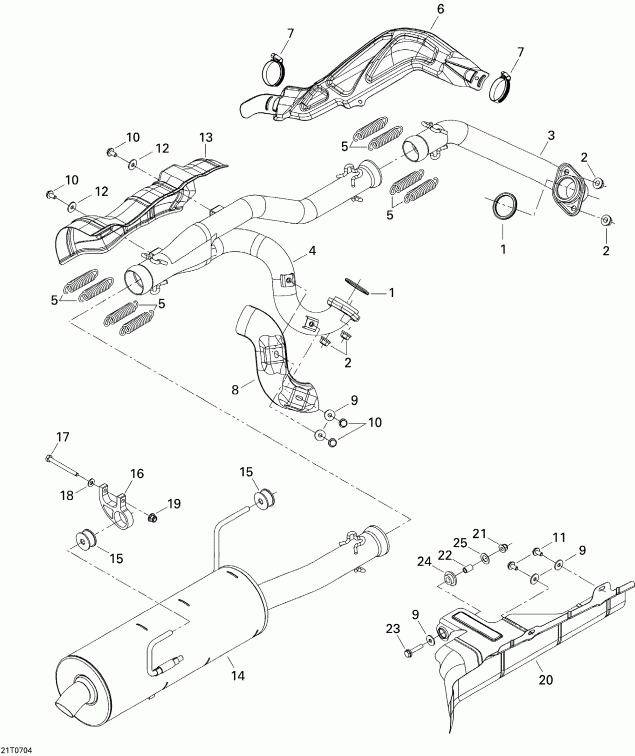 ATV  Outlander 800 STD 4 X 4, 2007 - Exhaust System