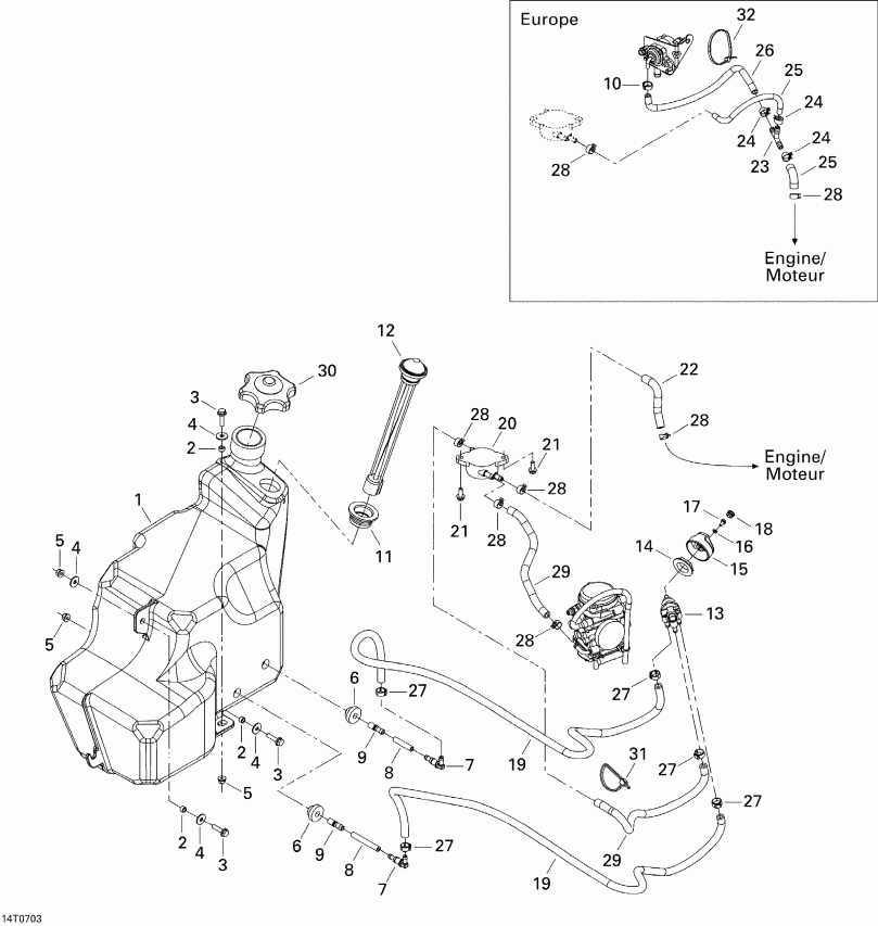 ����������  Outlander MAX 400 XT 4 X 4, 2007 ������ - Fuel Tank