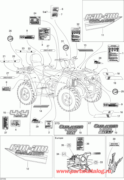  Bombardier  Outlander MAX 400 XT 4 X 4, 2007 -  Xt