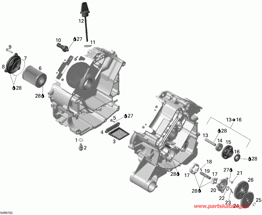 ATV Bombardier  Outlander MAX 500 XT 4 X 4, 2007 - Engine Lubrication