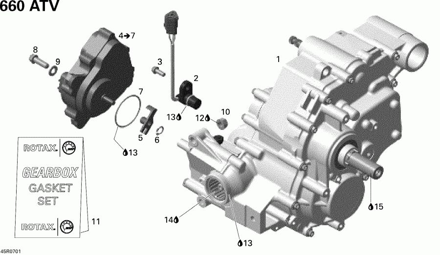   Outlander MAX 650 STD 4 X 4, 2007  - Gear Box Assy And 4x4 Actuator