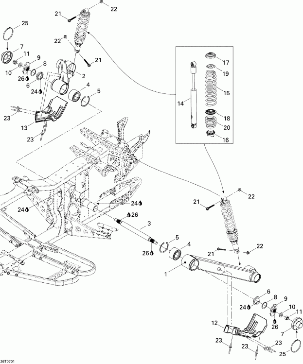    Outlander MAX 650 XT 4 X 4, 2007 - Rear Suspension