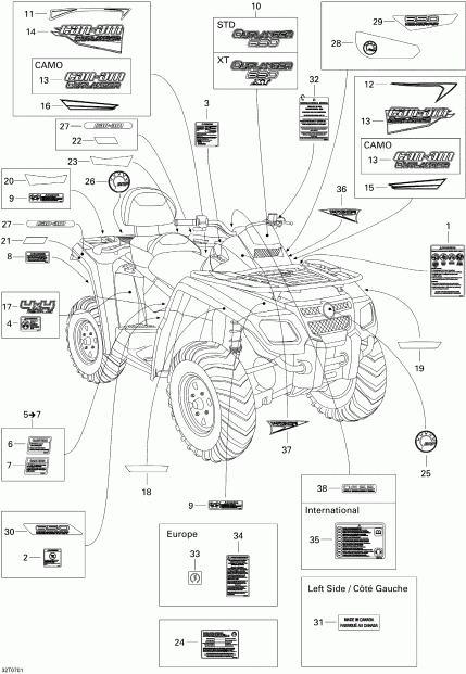 ���������� BRP Outlander MAX 650 XT 4 X 4, 2007 ������ - �������� Xt