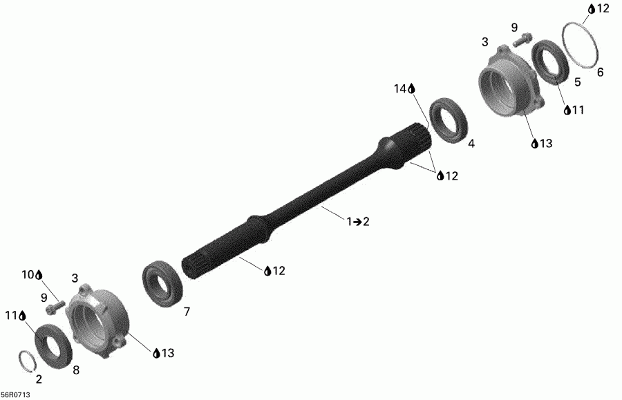  BRP Outlander MAX 800 LTD 4 X 4, 2007  - Drive Shaft