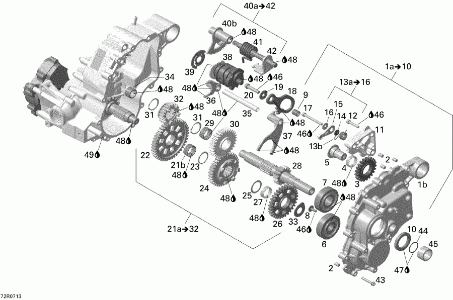 ATV   Renegade 800 EFI, 2007 - Gear Box And Components