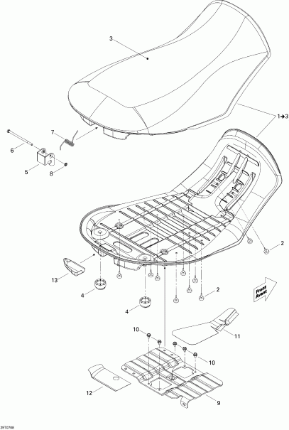 ATV  Renegade 800 EFI, 2007 - Seat