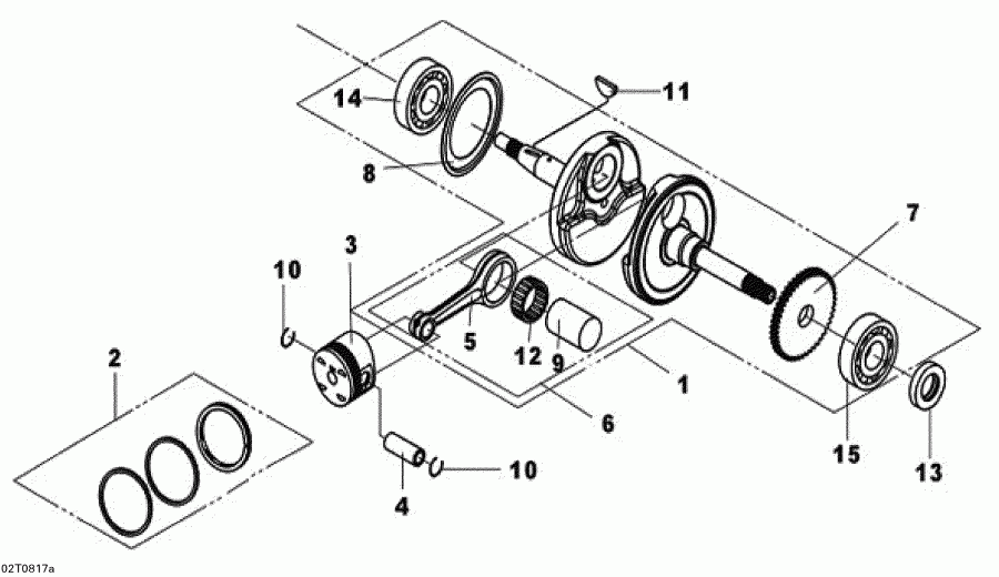  BRP DS 250 CVT, 2008  - Crankshaft And Pistons