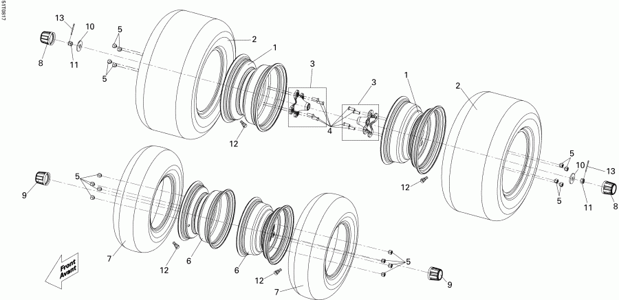  Bombardier  DS 250 CVT, 2008 - Wheels  Tires