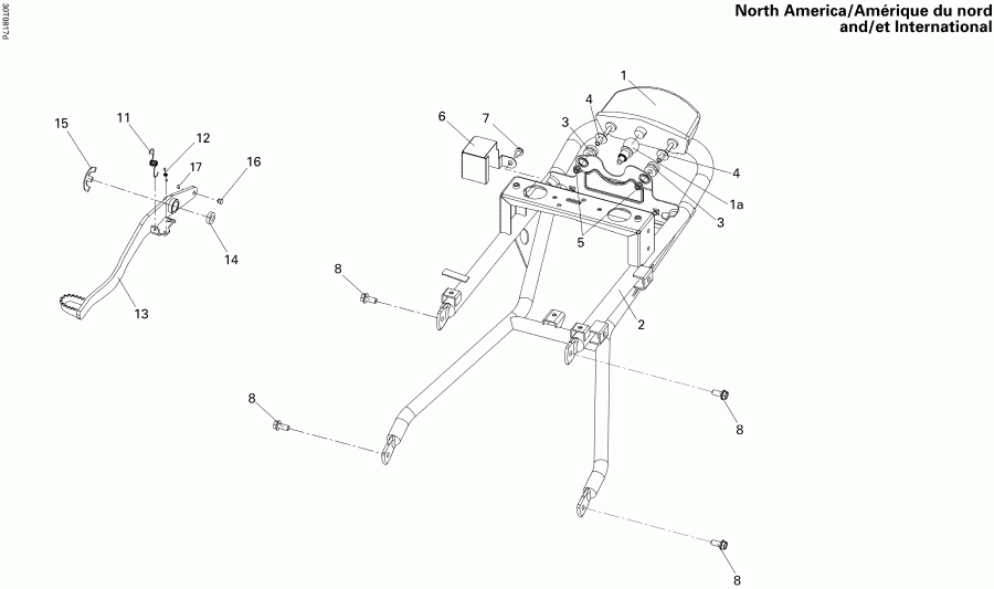 BRP DS 250 CVT, 2008 - Rear Frame North America, International