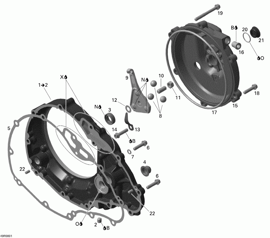 BRP DS 450, 2008  - Clutch Cover