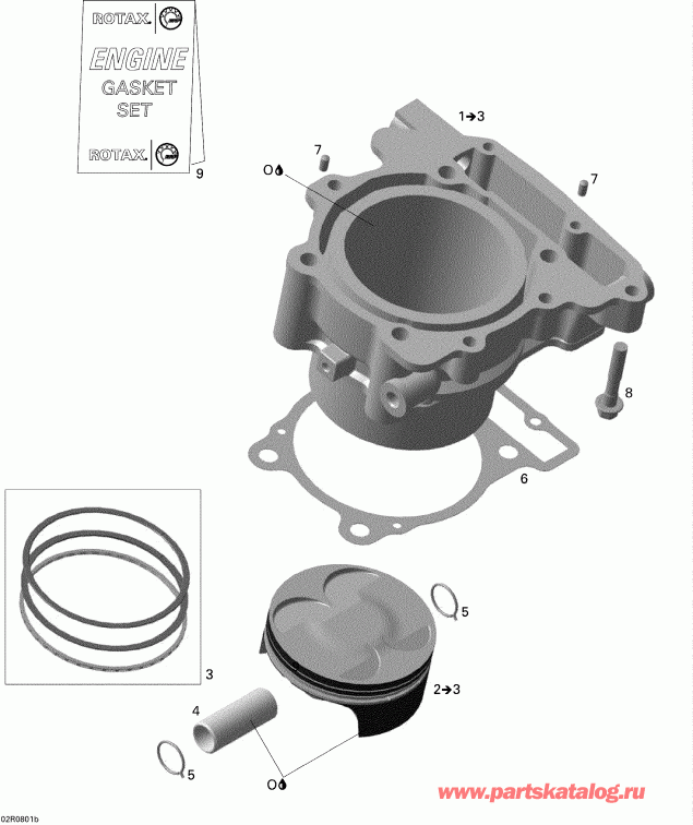  BRP DS 450, 2008 - Cylinder And Piston