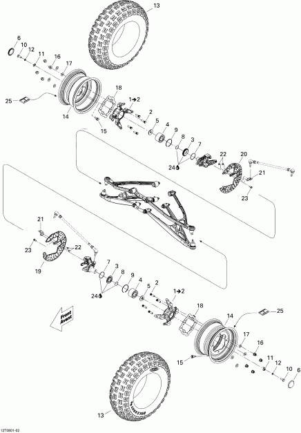  BRP DS 450, 2008  - Drive System, Front