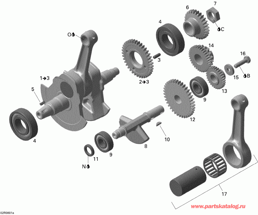 DS 450 X, 2008 - Crankshaft