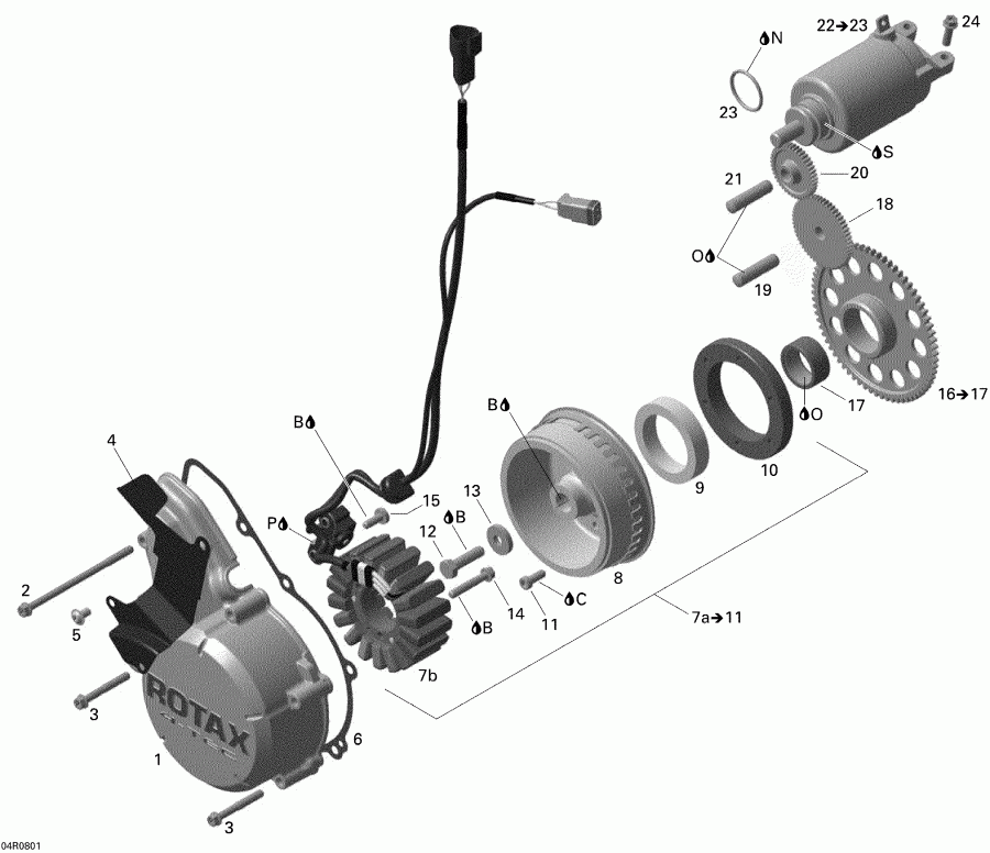BRP DS 450 X, 2008 - Magneto And Electric Starter