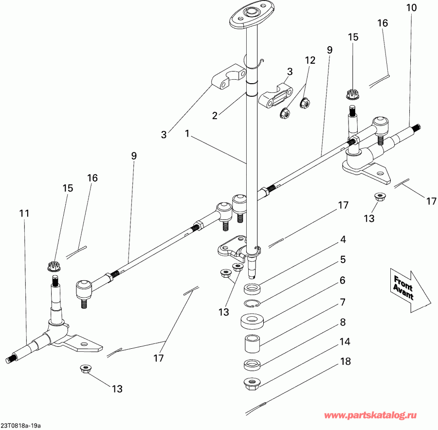 ATV Bombardier Mini DS 90cc 4T Jaune, 2008 ������ - Steering