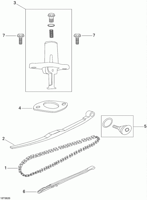 ������������  Mini DS X 90cc 4T Black, 2008 ������ - ���� Tensioner