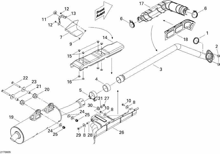    Outlander 400 EFI STD, 2008 - Exhaust System