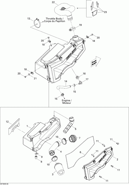 Outlander 400 EFI STD, 2008 - Air Intake Silencer