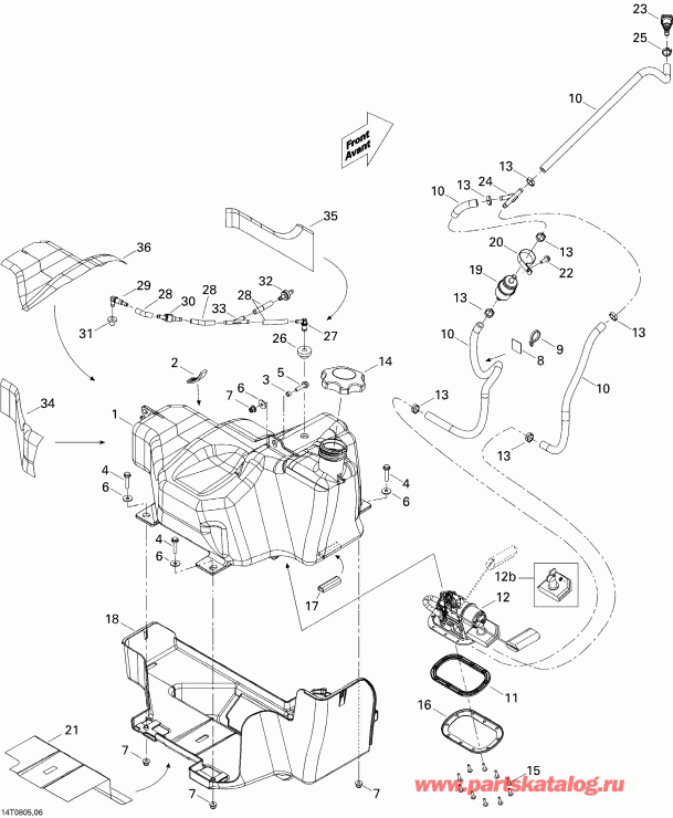  Bombardier Outlander 400 EFI STD, 2008 - Fuel Tank