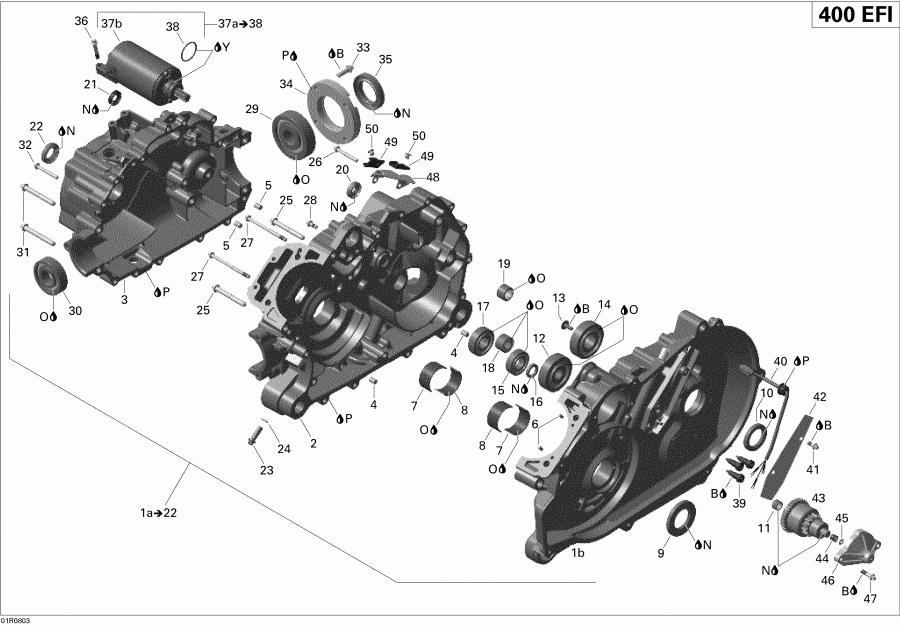 Outlander 400 EFI XT, 2008 ������ - Crankcase