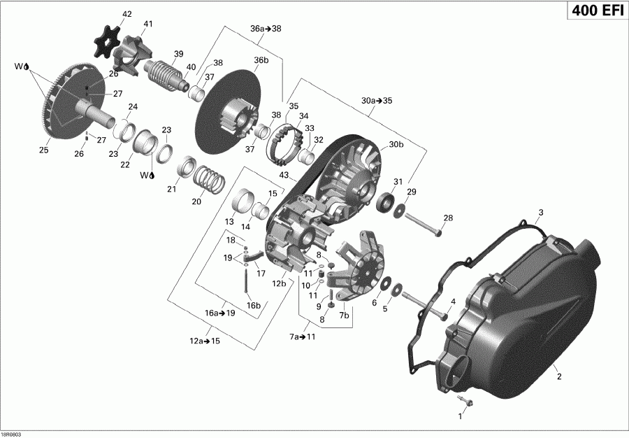 ATV  Outlander 400 EFI XT, 2008  - Transmission