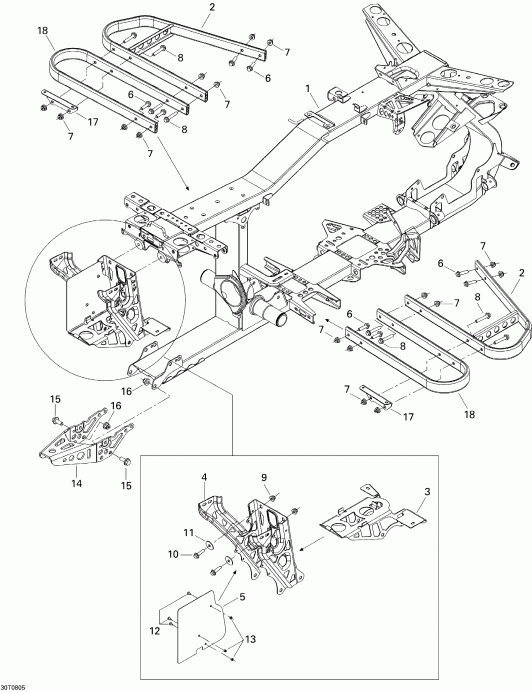  BRP Outlander 400 EFI XT, 2008  - Frame, System