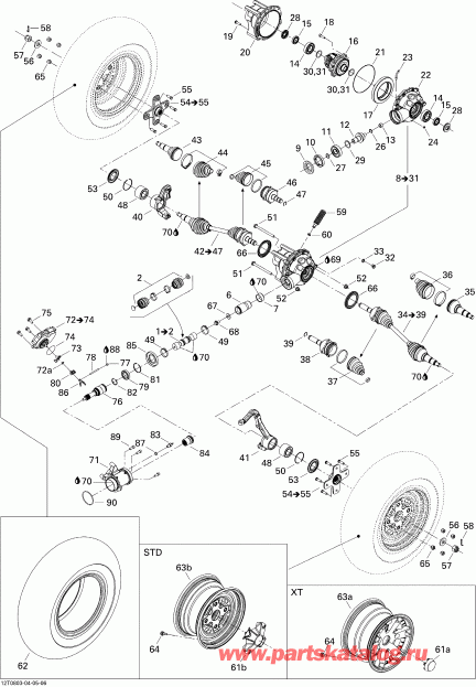���������� Bombardier Outlander 400 XT, 2008 ������ - Drive System, Front Xt