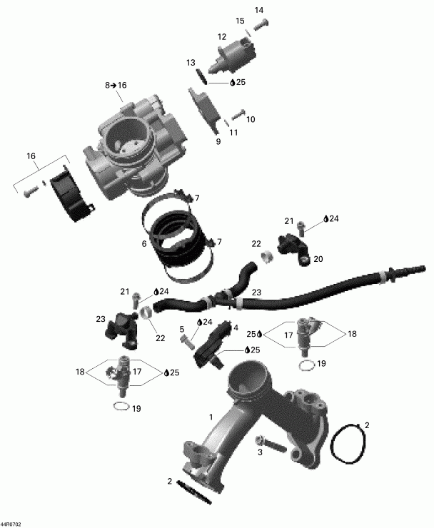   Outlander 500 STD, 2008 - Intake Manifold And Throttle Body