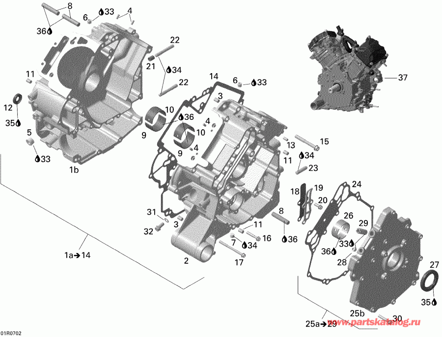 Outlander 500 XT, 2008 - Crankcase