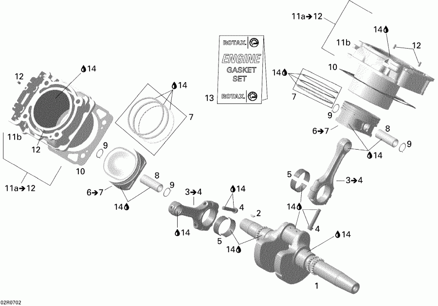  Outlander 500 XT, 2008 - Crankshaft, Piston And Cylinder