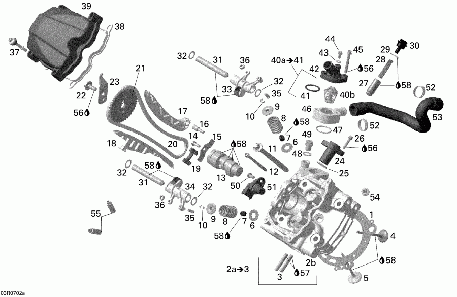  BRP  Outlander 500 XT, 2008 - Cylinder Head, Front