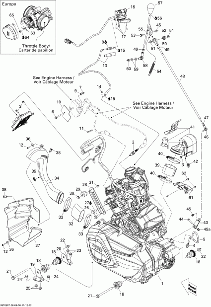����������  Outlander 500 XT, 2008 - Engine And Engine Support