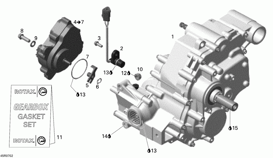  BRP  Outlander 500 XT, 2008 - Gear Box Assy And 4x4 Actuator